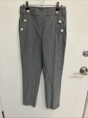 Pinstripe Sailor Button Trousers